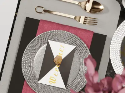 Luxury Model Room Tableware Set-9 3D model