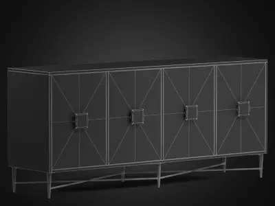 Melange Zola Four-Door Credenza 3D model