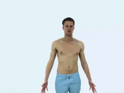 Virtue G Beach Animated Rigged Sports Man Low-poly 3D model