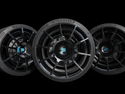 Bugatti Chiron Pur Sport carbon fiber Wheels 3D model