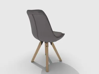 Chair with wooden legs 3D model