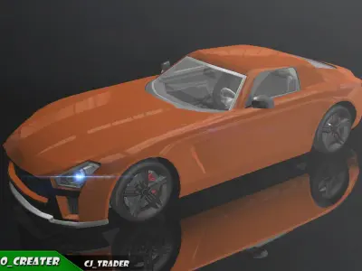 Low-Poly Mercedes-Benz SLS Racing Car 3D Model Low-poly 3D model