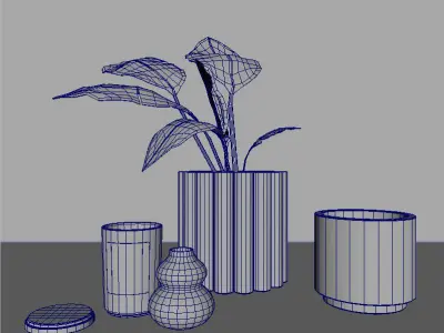Decorationset Plant 3D model