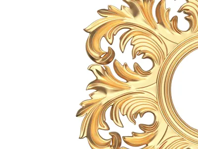 Classic Round Mirror Low-poly 3D model
