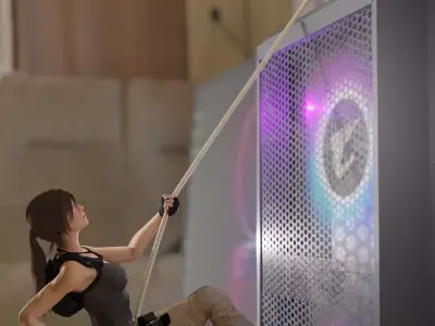 Lara Croft Repelling Magnetic Figurine 3D print model