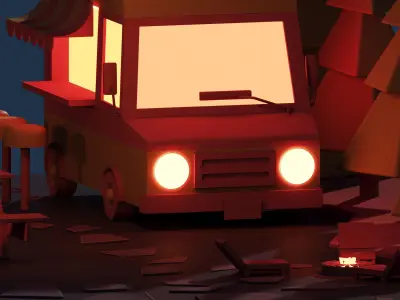 Low poly 3d modular location Set-03 3D model