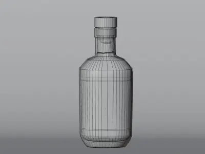 Whiskey Bottle Low-poly 3D model