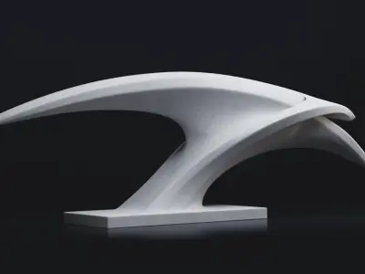 Modern abstract sculpture 022 Low-poly 3D model