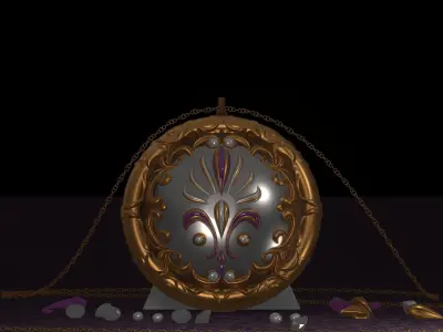 Designer Pendant with chain 3D model