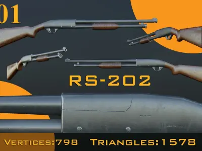 Gun -vol 02 Low-poly 3D model