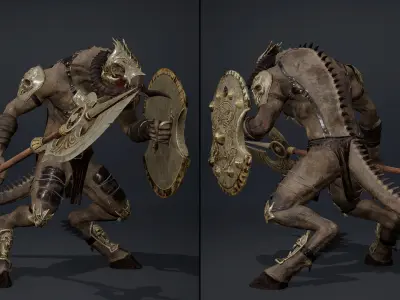 Ghost Spearman Arm2 Brutal Low-poly 3D model