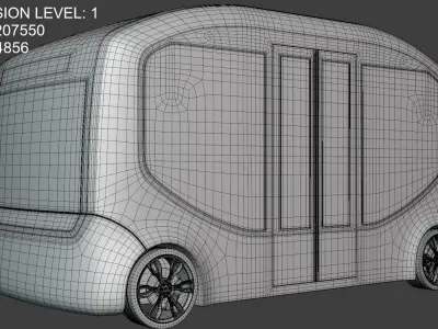 Autonomous minibus concept 3D model