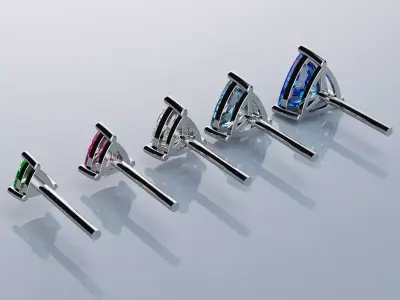 Stud Earrings Trilon 3D print model