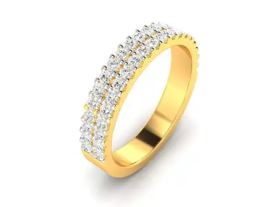 Band 3dm Render Details gold diamond eternity ring 3D print model