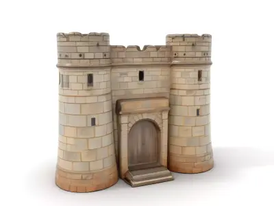 Stone Fortress Tower model pack Low-poly 3D model