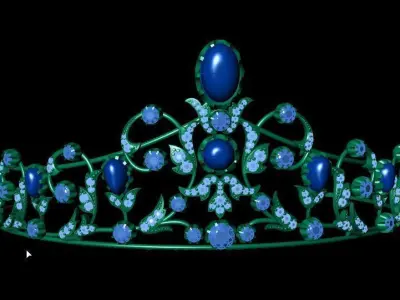 47 geram Silver Tiara 3D print model