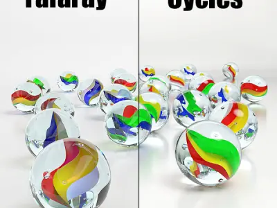 Marbles glass ball with flag of spain 3D model