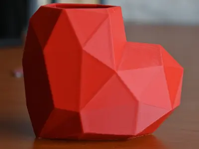 Low Poly Heart-Shaped Vase 3D print model