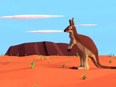 AUSTRALIAN NATIVE ANIMALS Low-poly 3D model