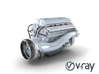 High-Performance Racing Engine model pack Low-poly 3D model