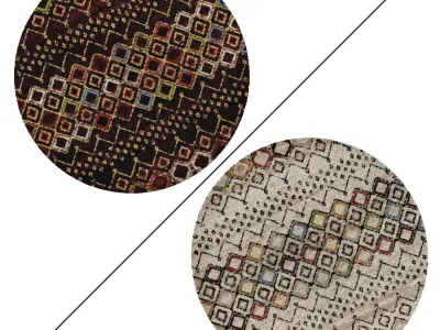 Round Rug Set 305 3D model