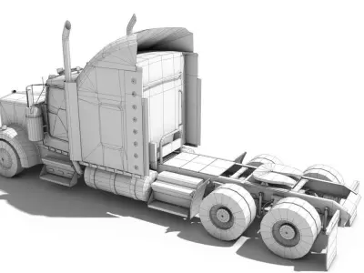 American truck Style Lowpoly Low-poly 3D model