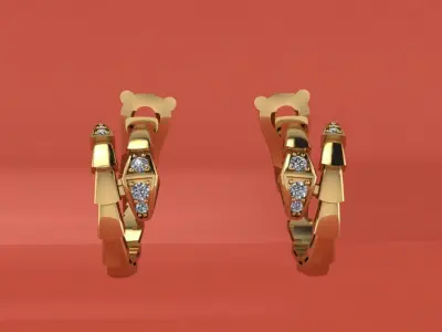 Earrings Snake Bulgari 3D print model