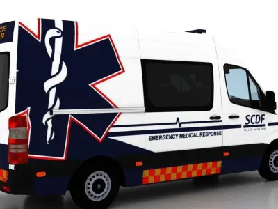 Mercedes Benz Sprinter L2H2 2015 Singapore Ambulance 2 3D model