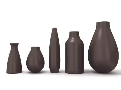 Ceramic Flower Vase Set 2 3D model