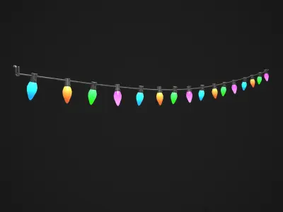Christmas Lights  Low-poly 3D model
