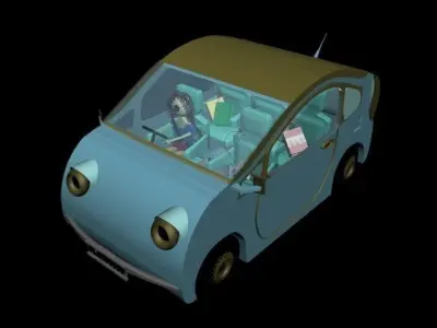 House with a car - autodesk 3Ds Max modelling 3D model
