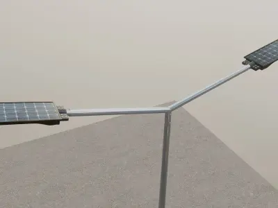 5 Meter Conical Lighting Pole -Double Consol 3D model