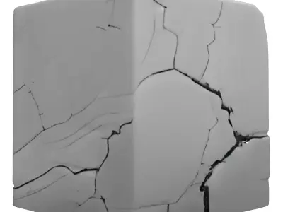 Cracked Hexagonal Stone Block Low-poly 3D model