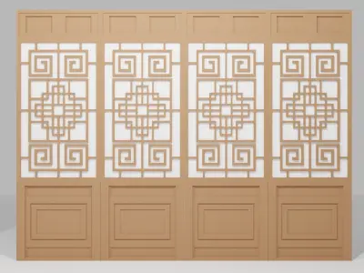 Chinese Window-Low Poly Type 2 Low-poly 3D model