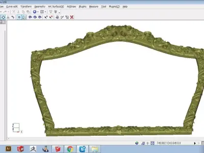 Classic frame of luxurious gold interior inlaid with gold CNC 3D 3D model