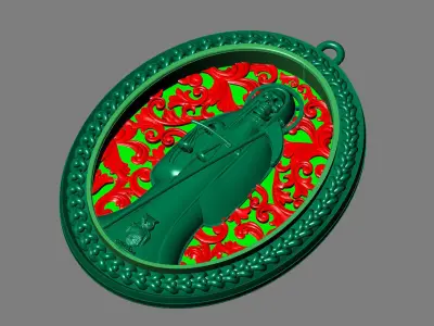  santa muerte holy death small size pendant 3D STL 3DM skull 3D print model