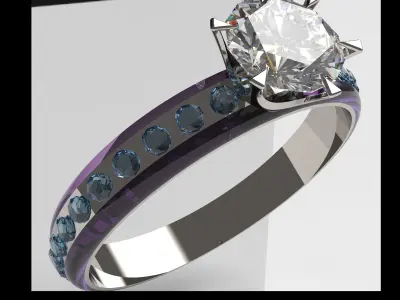 LuxuryDiamondRubyRing 3D print model