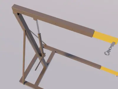 Engine Crane - Mobile Hydraulic Garage Crane Low-poly 3D model