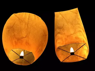 Chinese sky lantern  Low-poly 3D model get