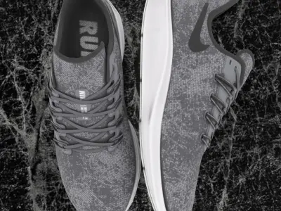 NIKE 3D RUNNING SHOES -GREY Low-poly 3D model