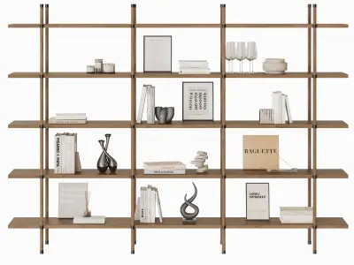 Bookcase Nikko by Gianfranco Ferre 3D model