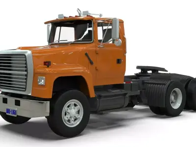 L9000 Tandem 3D Model 6 Hood Variants  Hendrickson RT  3D model