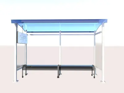 Bus Stop Low-poly 3D model