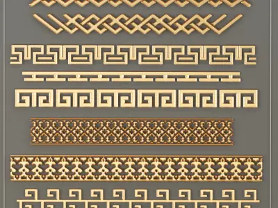 20model  border pattern  vol1 Low-poly 3D model