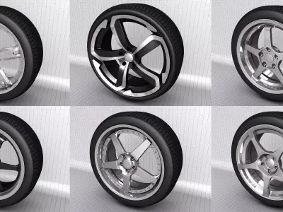 Six Tyre wheel 3D model 3D model