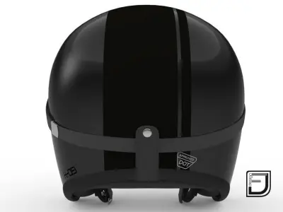 Black R Helmet H09 3D model