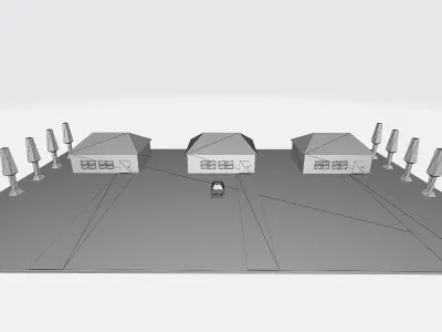 Free house with car lowpoly Free low-poly 3D model