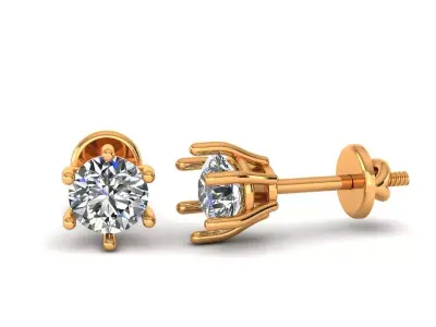 Women Diamond Earrings 3D print model 24