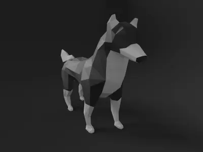 Low-poly Husky dog Low-poly 3D model