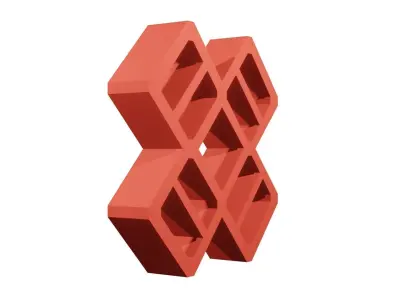 Brick Jaali 5 Square 3D model
